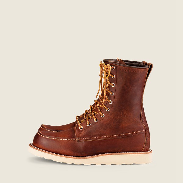 Heritage Støvler Herre - Red Wing Classic Moc - 8-Inchr Rough & Tough Læder - Brune - UXLQYD-283